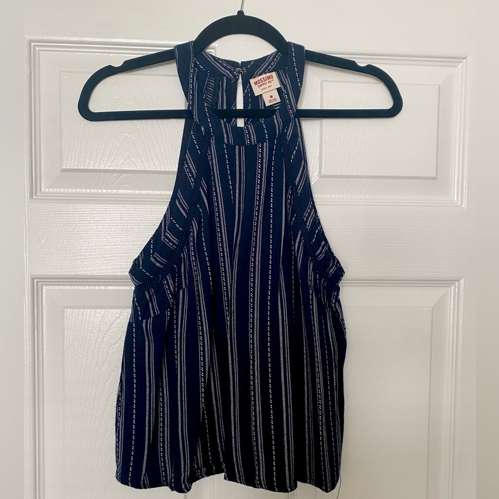 Target Mossimo Women’s High Neck Tank | Navy & White Stripes | Medium